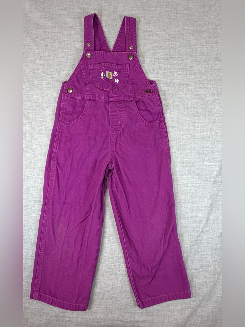 Carhartt Bright Purple Kids Corduroy Overalls with Front Pocket